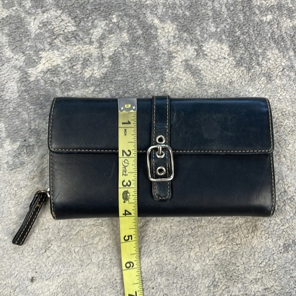 Vintage Coach Black Leather Buckle Wallet Continental - Picture 14 of 15